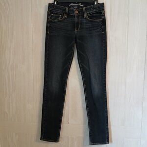 American Eagle Women's Size 6 Dark Blue Stretch Denim Casual Skinny Jeans